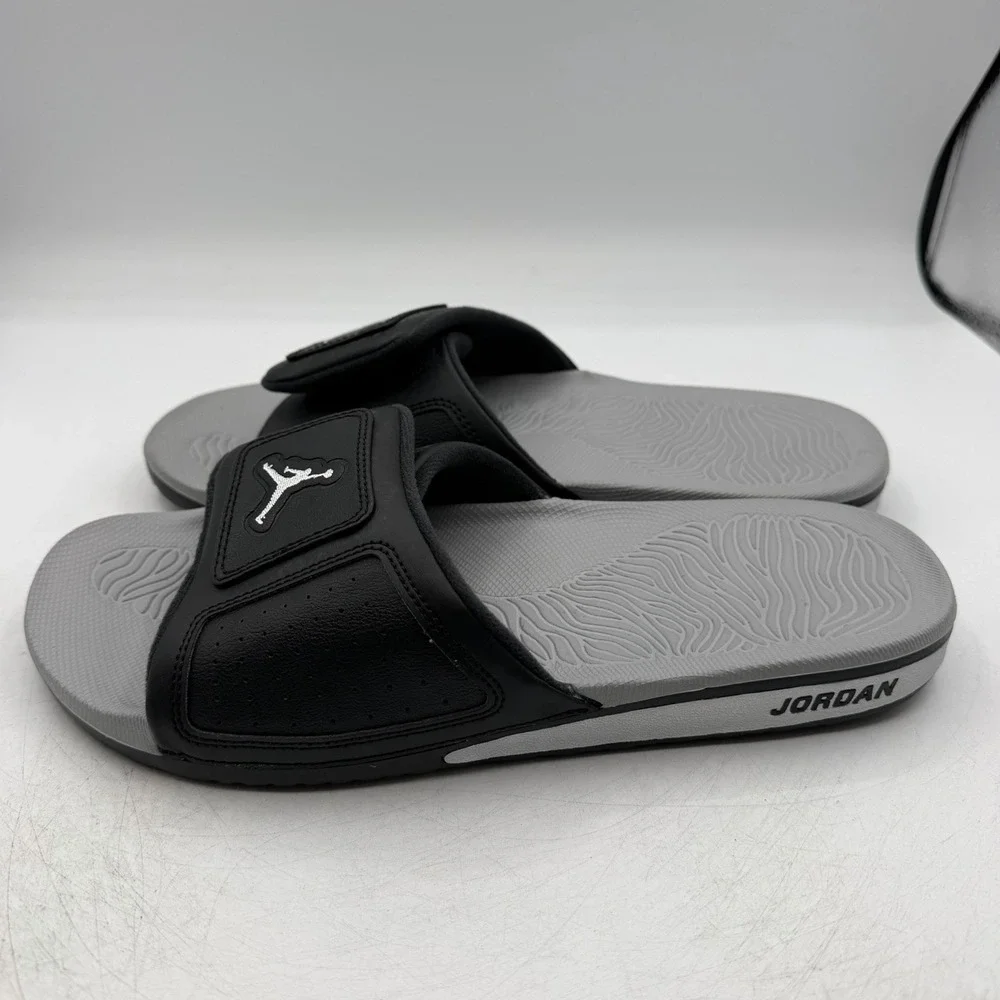 Air Jordan Hydro III Retro Slides Mens 11 Black/Metallic Silver Sandals Slip On